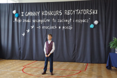 Uczestnik I Gminnego Konkursu Recytatorskiego. 