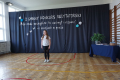 Uczestniczka I Gminnego Konkursu Recytatorskiego. 