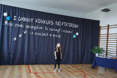 Uczestniczka I Gminnego Konkursu Recytatorskiego. 