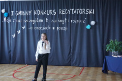 Uczestniczka I Gminnego Konkursu Recytatorskiego. 