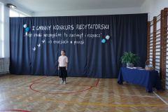 Uczestniczka I Gminnego Konkursu Recytatorskiego. 
