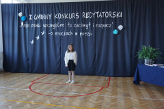 Uczestniczka I Gminnego Konkursu Recytatorskiego. 