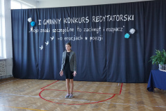Uczestniczka I Gminnego Konkursu Recytatorskiego. 