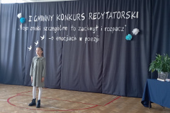 Uczestniczka I Gminnego Konkursu Recytatorskiego. 