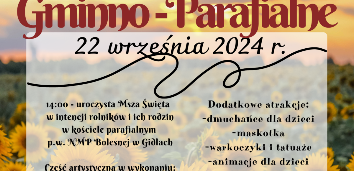 Plakat Dozynki Gminno Parafialne