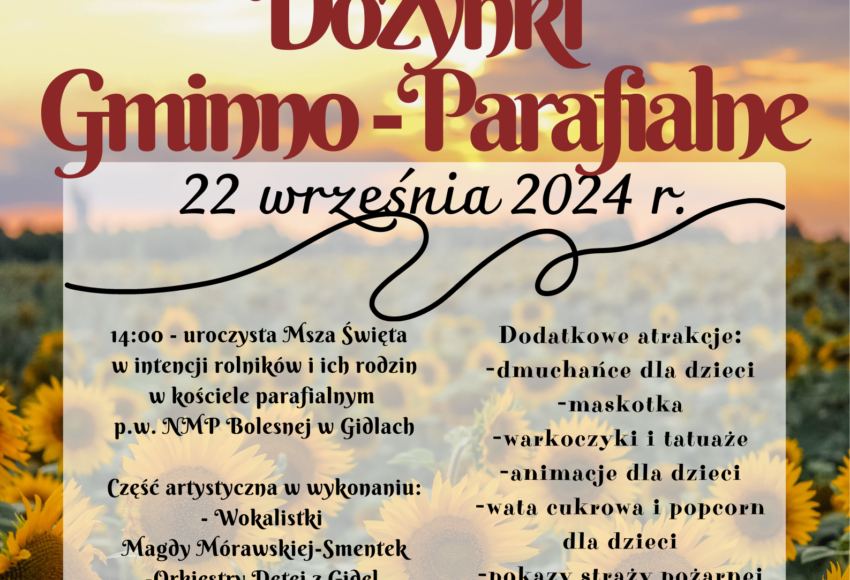 Plakat Dozynki Gminno Parafialne