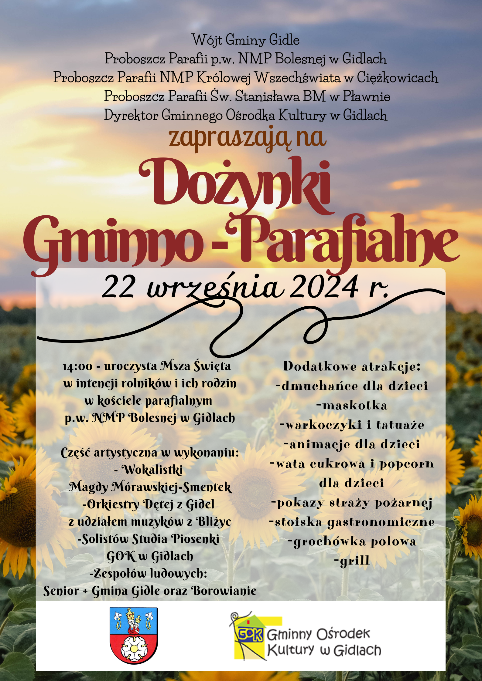 Plakat Dozynki Gminno Parafialne