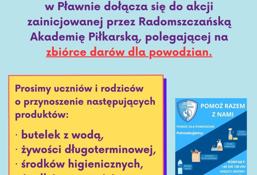 ZBIORKA PRODUKTOW DLA POWODZIAN
