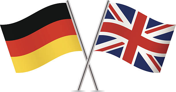 German and British flags. Vector illustration.