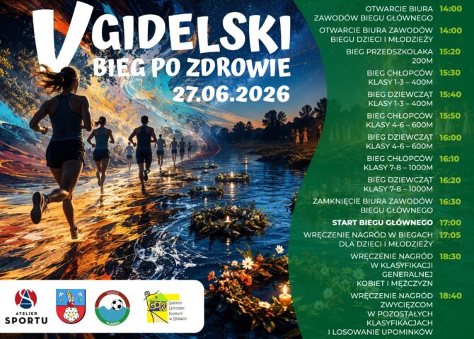 Plakat V Gidelski Bieg po Zdrowie